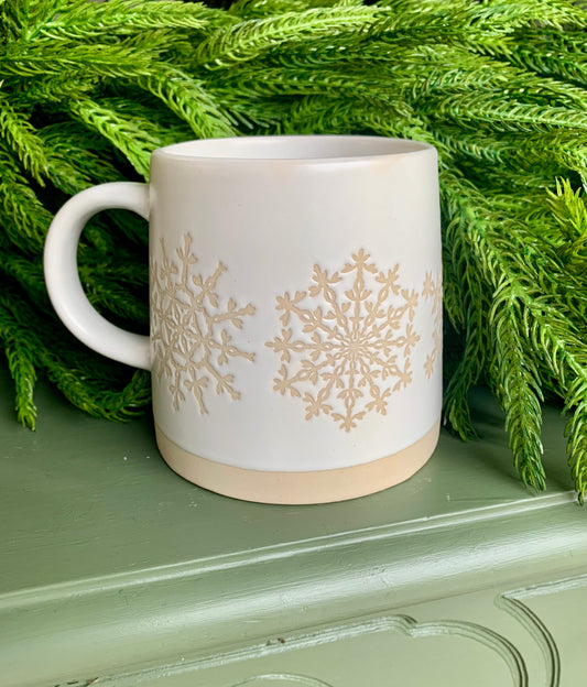 Wide Base Mug-Snowflake Row