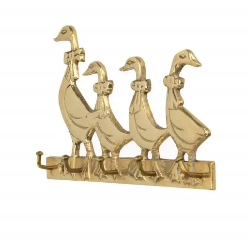 Brass 4 duck key ring