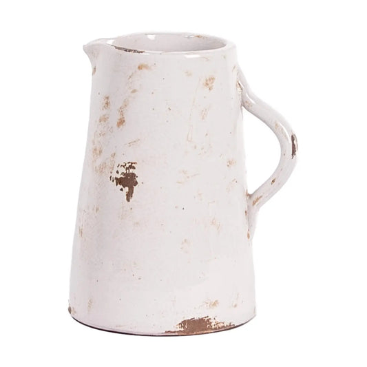 Distressed White Pitcher