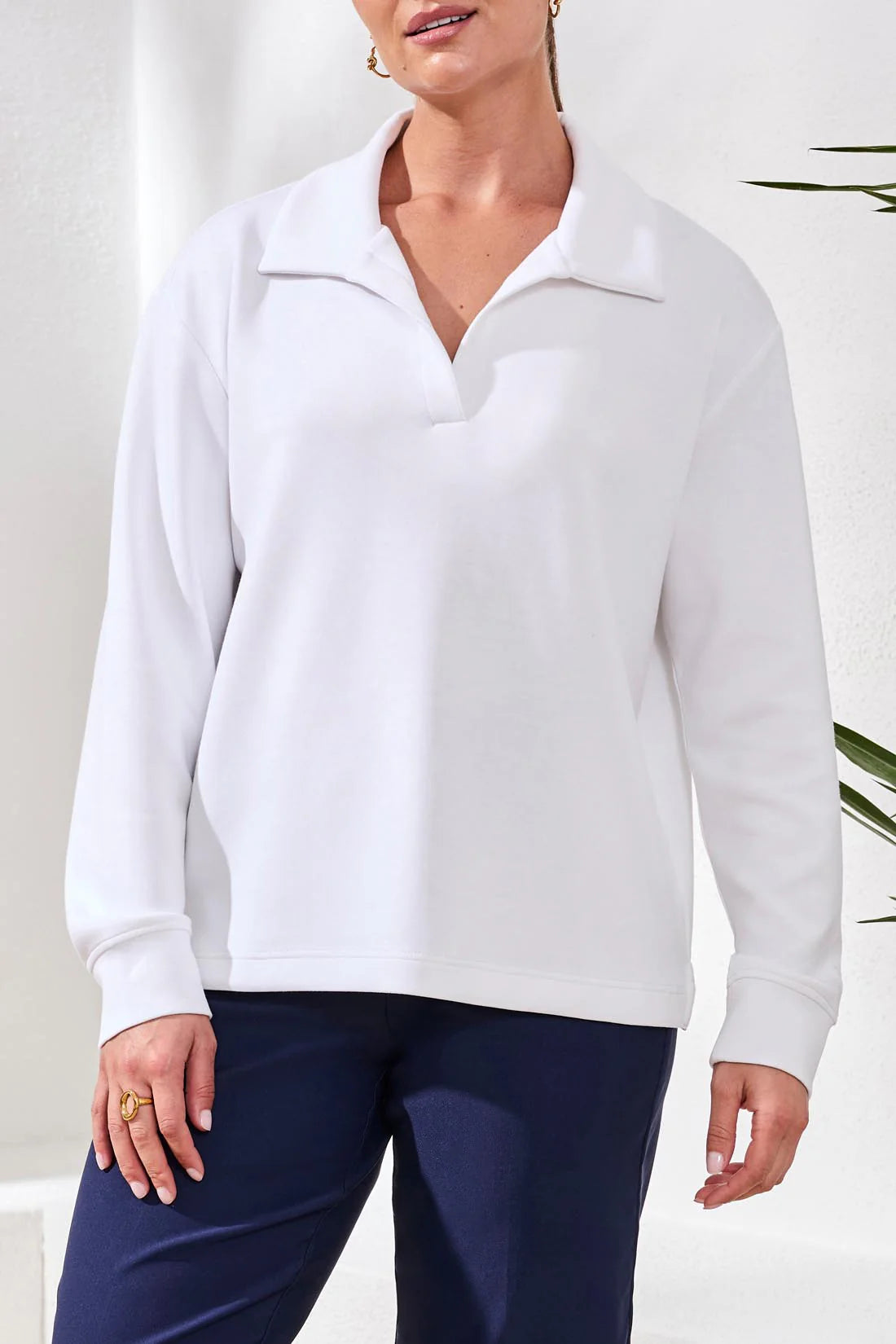 TECHNO LUX SCUBA JOHNNY COLLAR TOP-WHITE