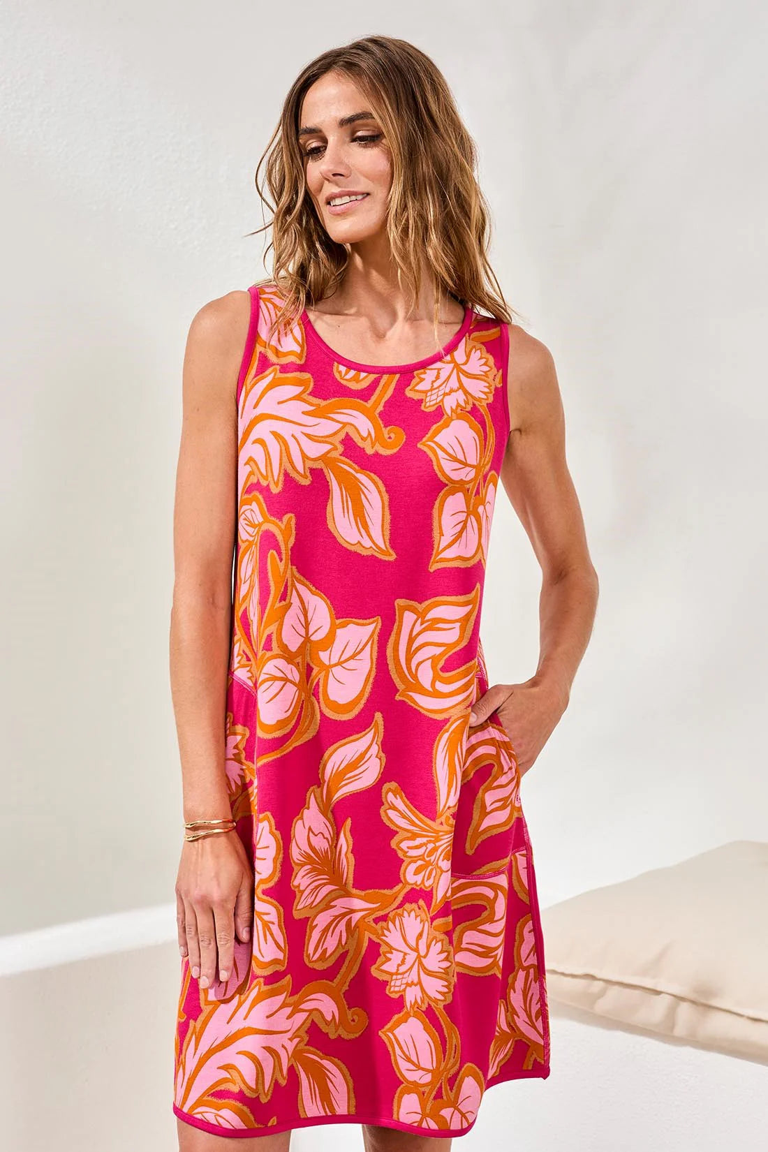 REVERSIBLE A-LINE DRESS-GARDENIA