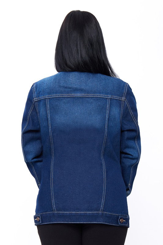 Oversized Denim Jacket - True Blue
