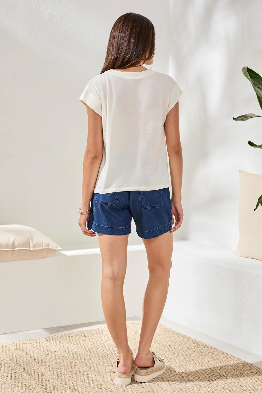 MIXED MEDIA TOP-EGGSHELL