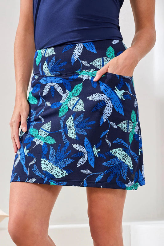 HIGH PERFORMANCE SKORT-BLUE SURF