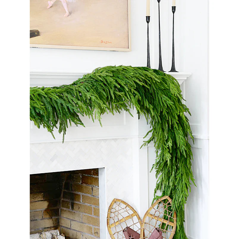 Fresh Touch Thick Norfolk Pine Garland-77”