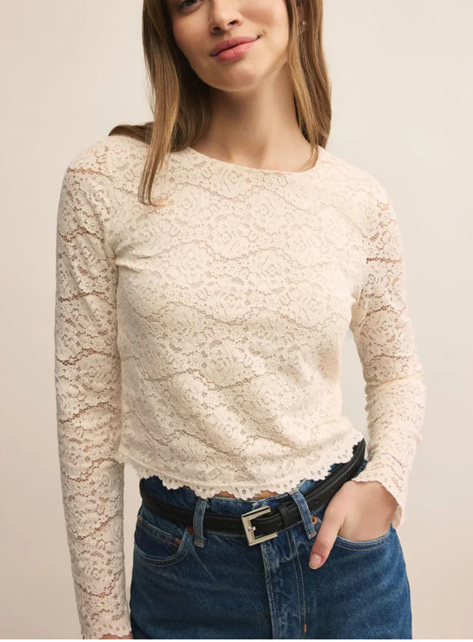 Aurora Lace Top-Cream