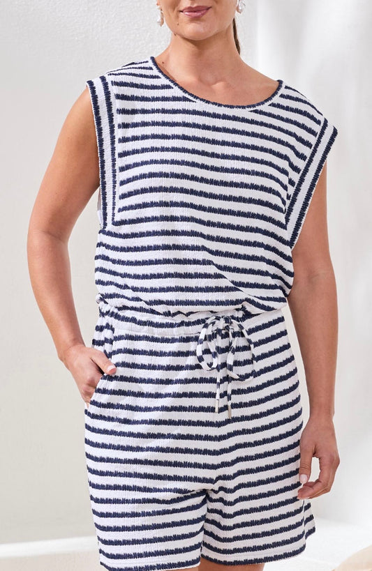 JET BLUE STRIPED ROMPER