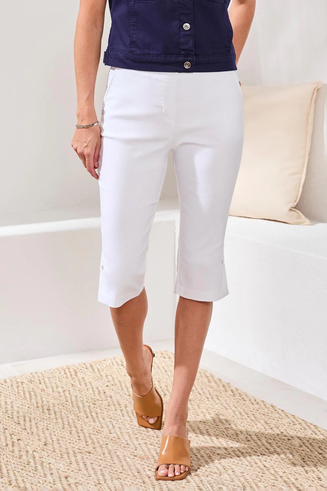 SLIM LEG CAPRIS-WHITE