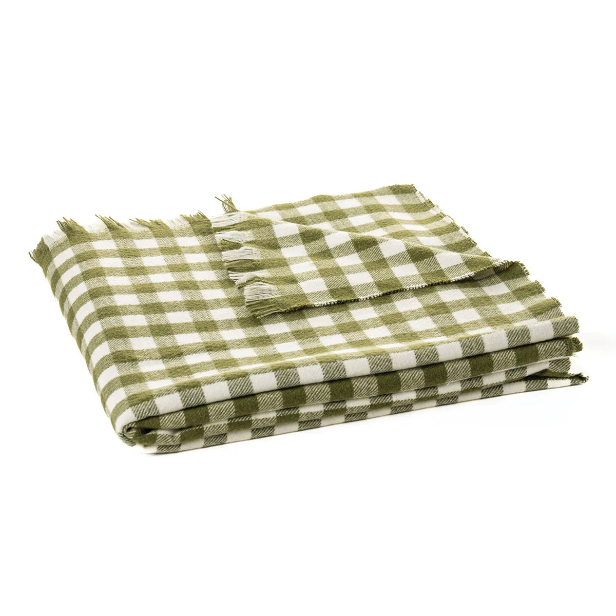 MANOS DARK GREEN PLAID THROW