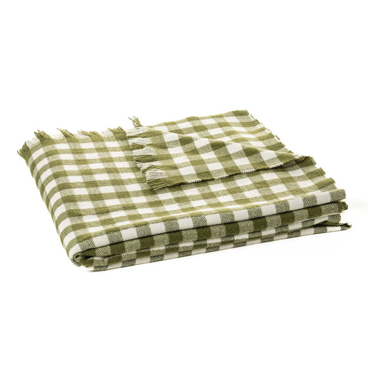 MANOS DARK GREEN PLAID THROW