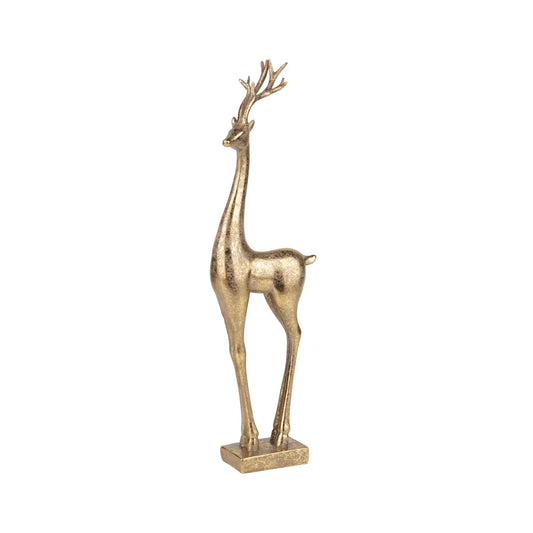Antique Gold Finish Resin Reindeer
