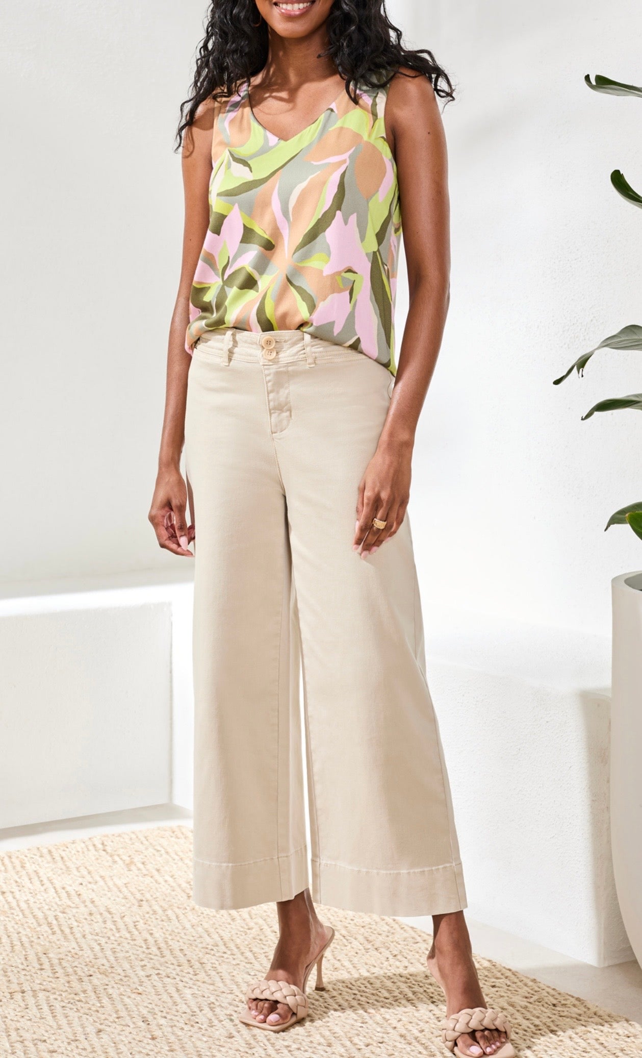 COMFORT STRETCH HIGH RISE PALLAZO-CANVAS