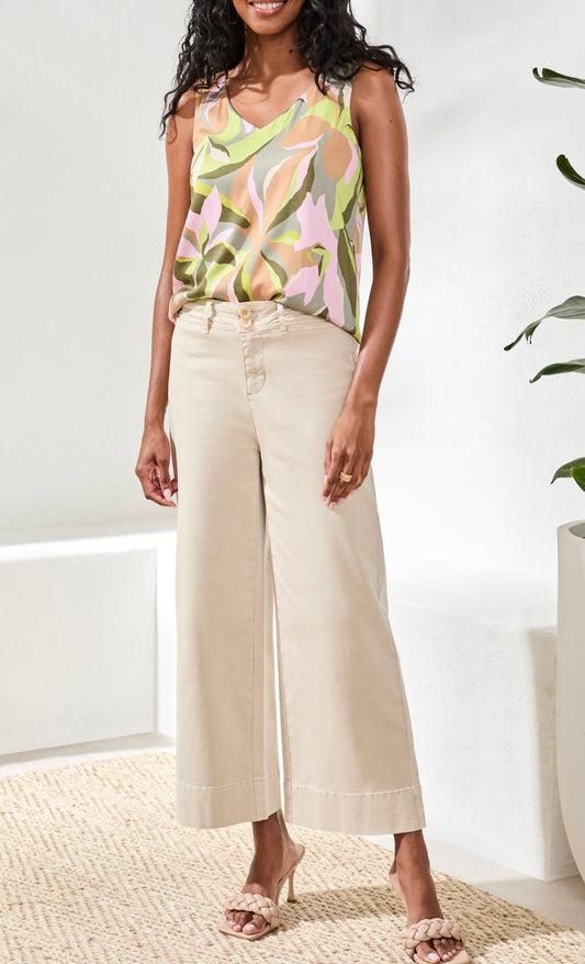 COMFORT STRETCH HIGH RISE PALLAZO-CANVAS