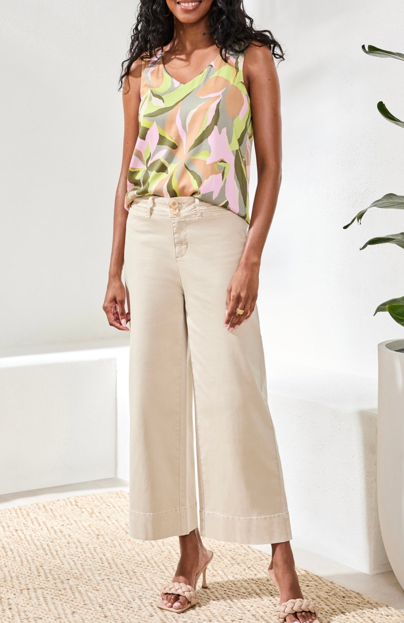 COMFORT STRETCH HIGH RISE PALLAZO-CANVAS