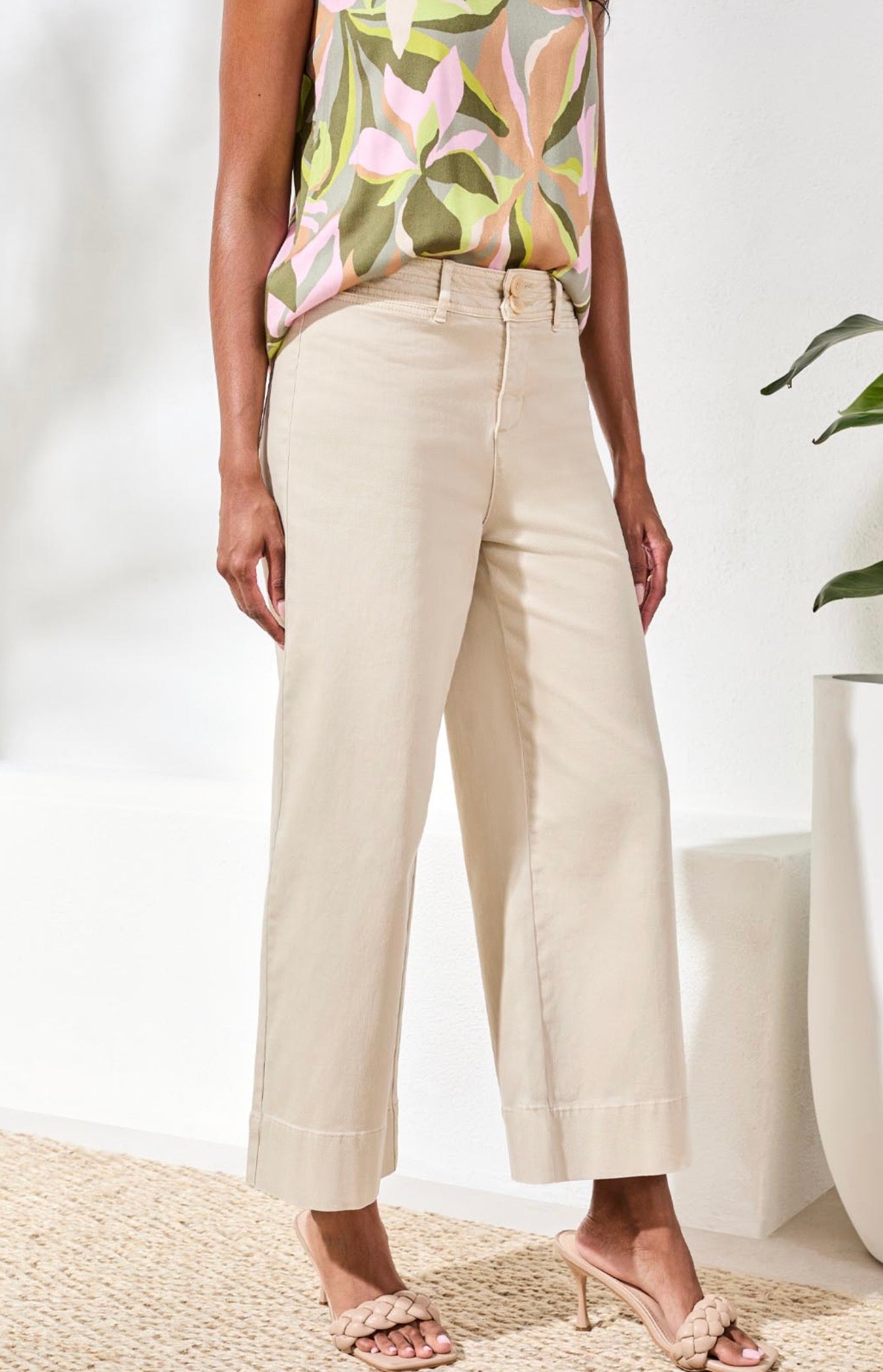 COMFORT STRETCH HIGH RISE PALLAZO-CANVAS