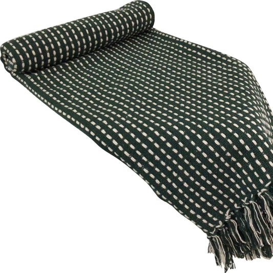 Pick Stitch Throw-Dark Green