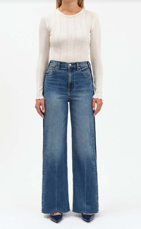 Far Out High Rise Tuxedo Jeans