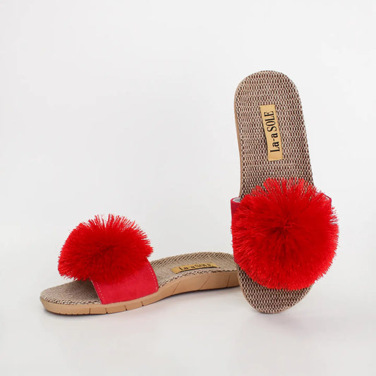Pom Pom Slides-Red