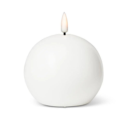 Luxlite Battery Operated Ball Candle-White