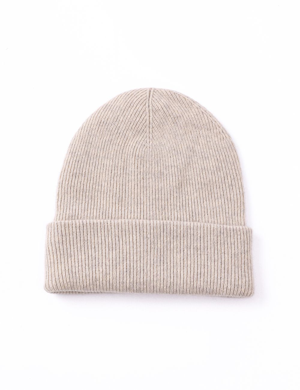 Ribbed Cuffed Beanie-Oat