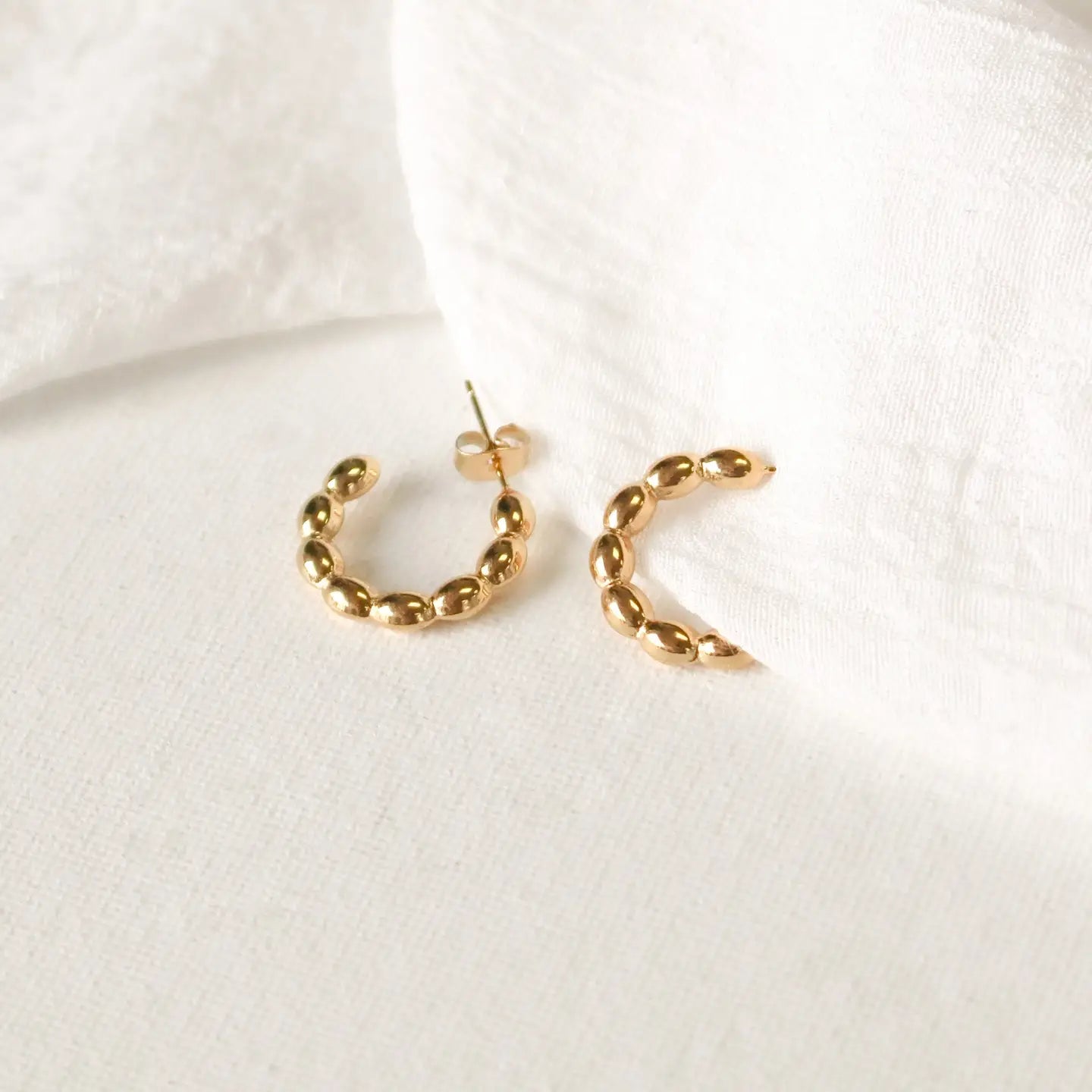 Hoop Earrings-Stainless Steel (Gold)