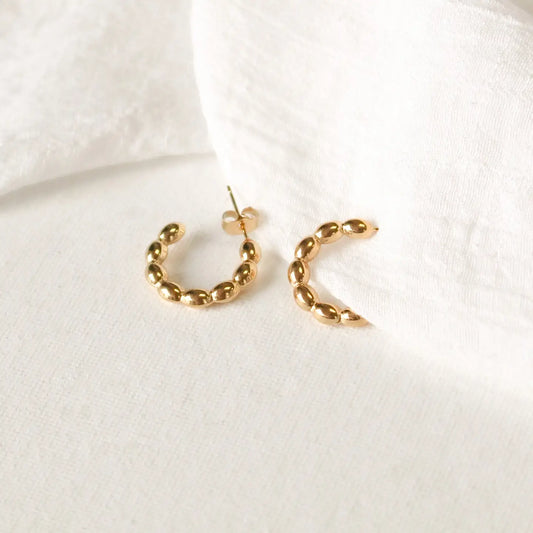 Hoop Earrings-Stainless Steel (Gold)