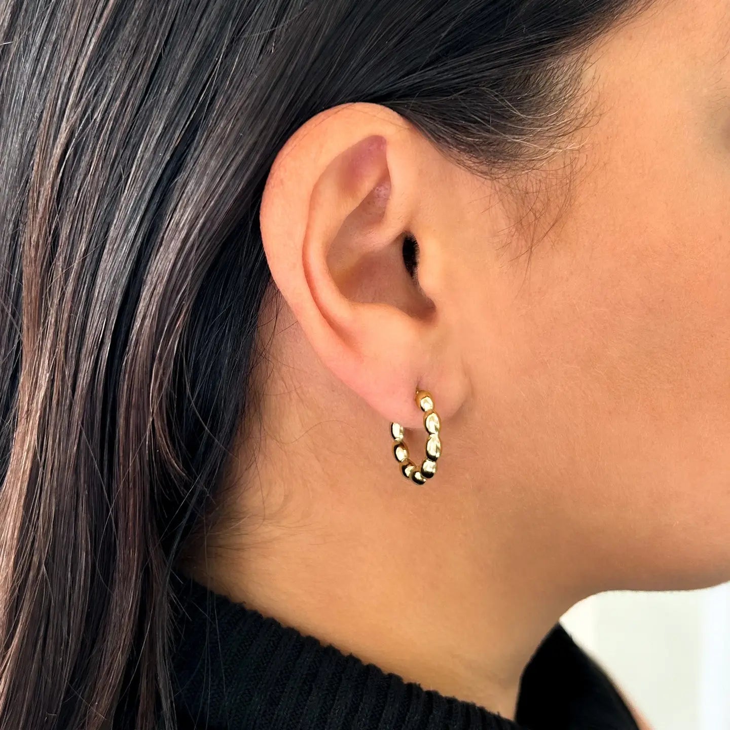 Hoop Earrings-Stainless Steel (Gold)