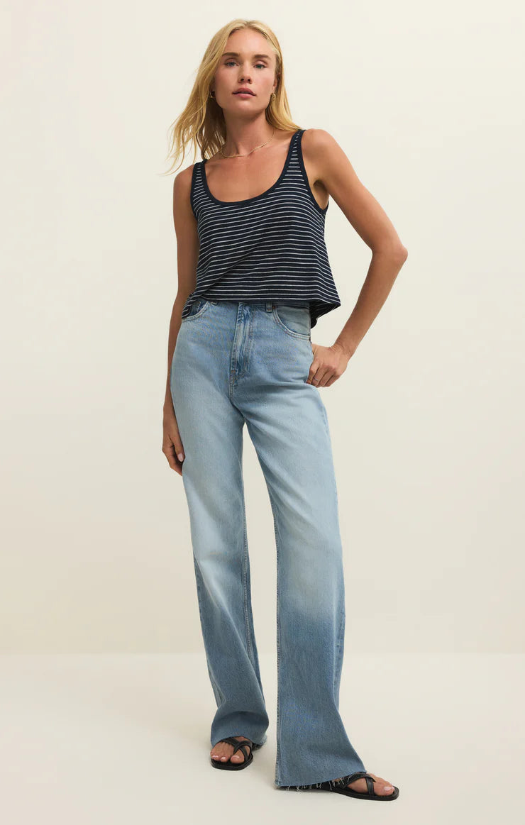 YARELI STRIPE CROPPED TAN-ECLIPSE(Final Sale)