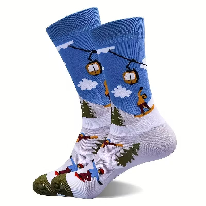 Women's Novelty Socks-Snowboarding