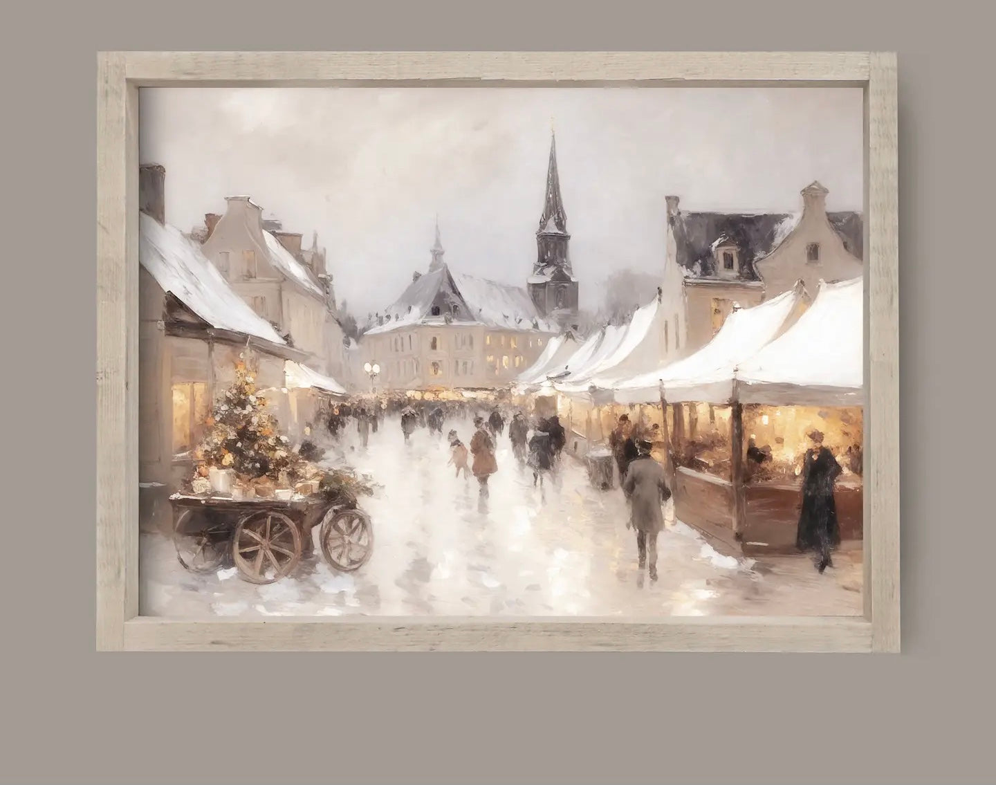 Snowy Christmas Village Wall Art