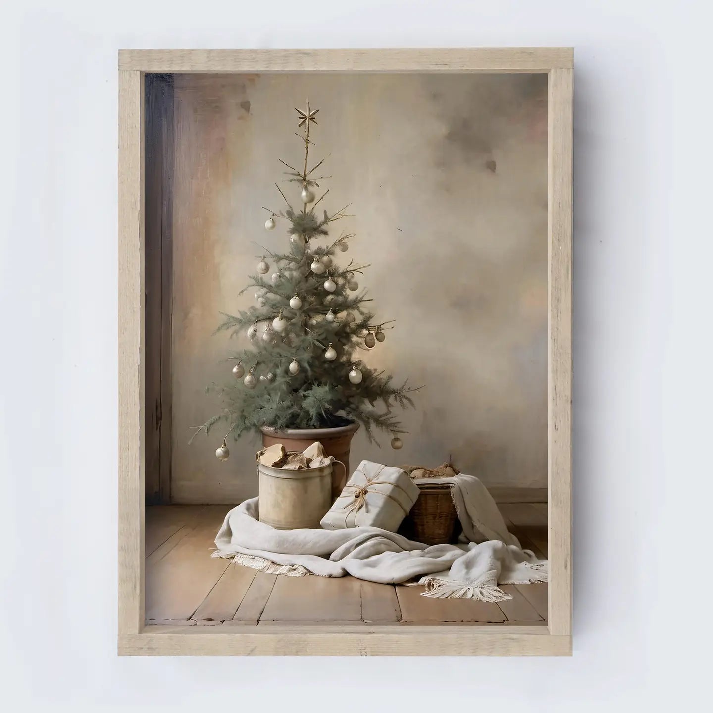 Vintage Christmas Tree Painting