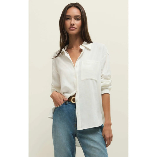 ALFIE BUTTON UP SHIRT-WHITE