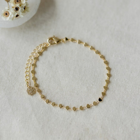 Heart Chain Bracelet-gold