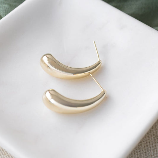 Power Curve Earrings-gold