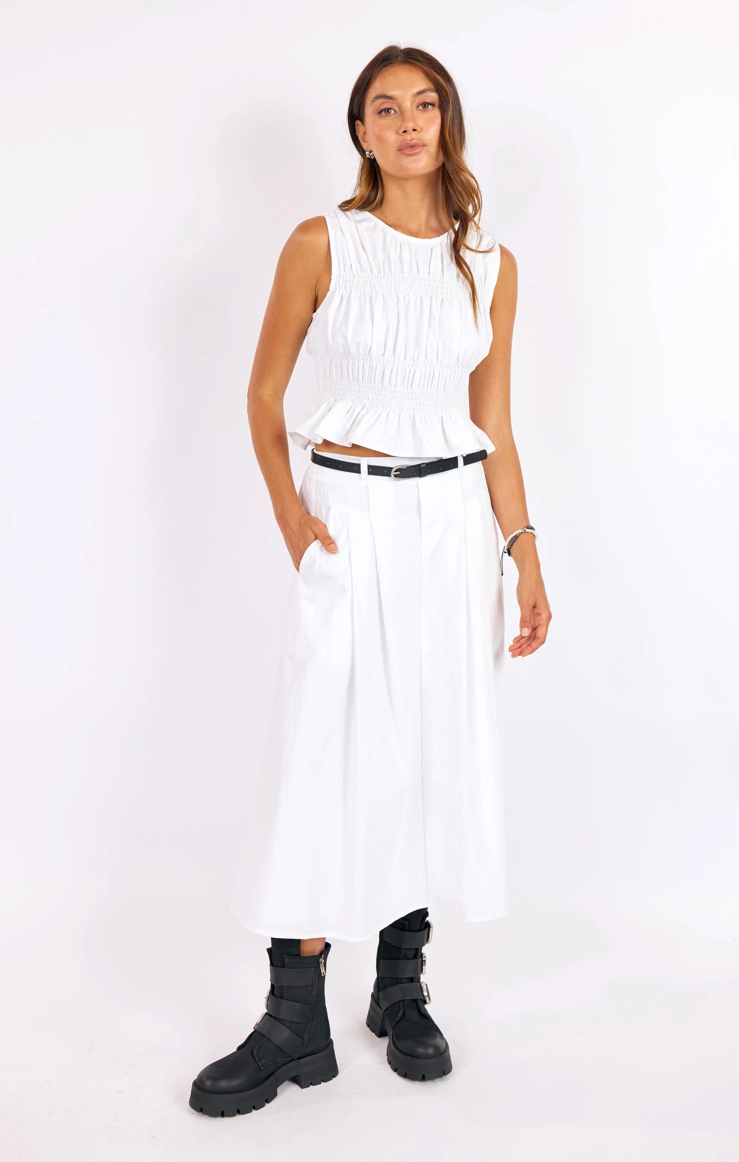Central Park Midi Skirt W Belt