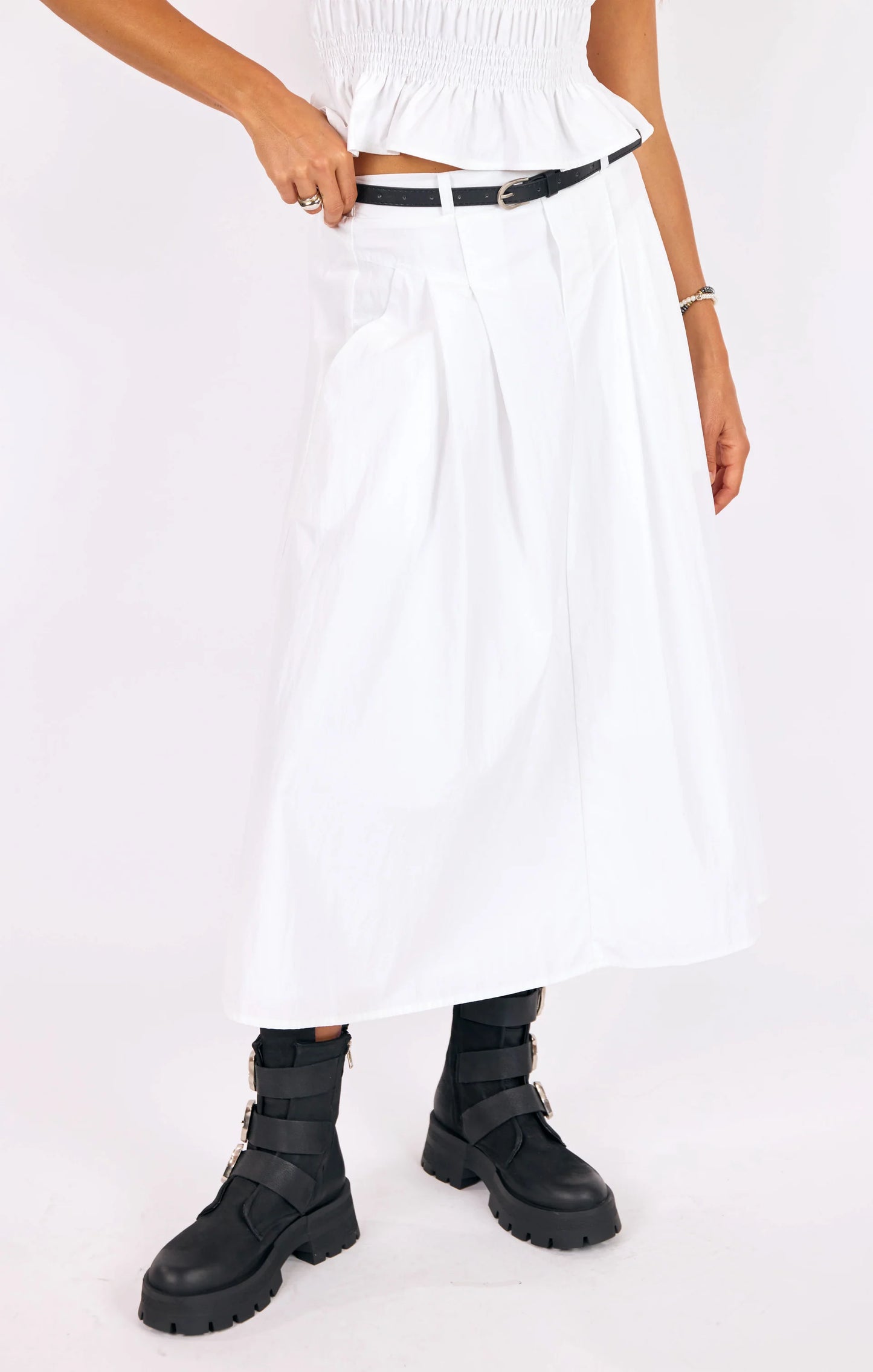 Central Park Midi Skirt W Belt