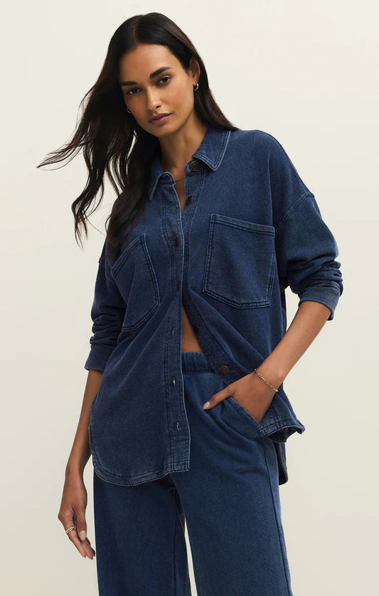 ALL DAY KNIT DENIM JACKET-INDIGO
