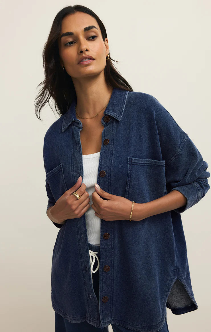 ALL DAY KNIT DENIM JACKET-INDIGO