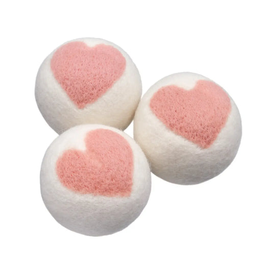 Set of 3 Dryer Balls-Hearts