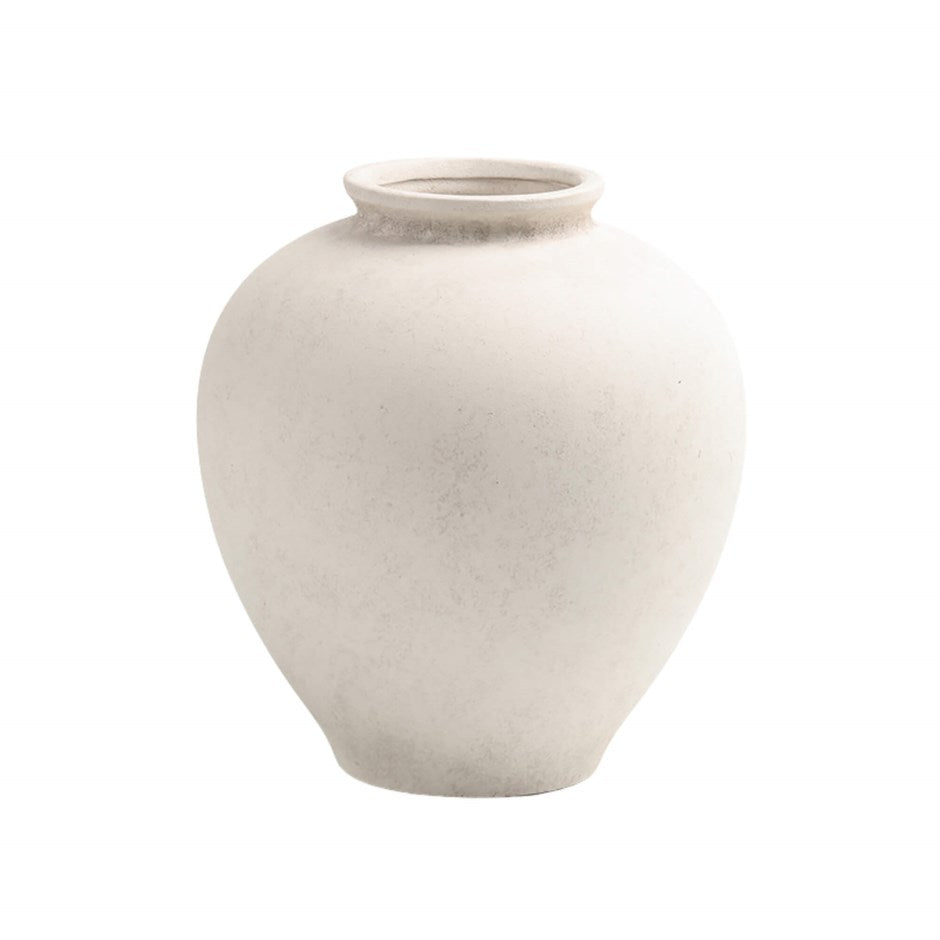 WHITE TERRACOTTA VASE LARGE( final sale)