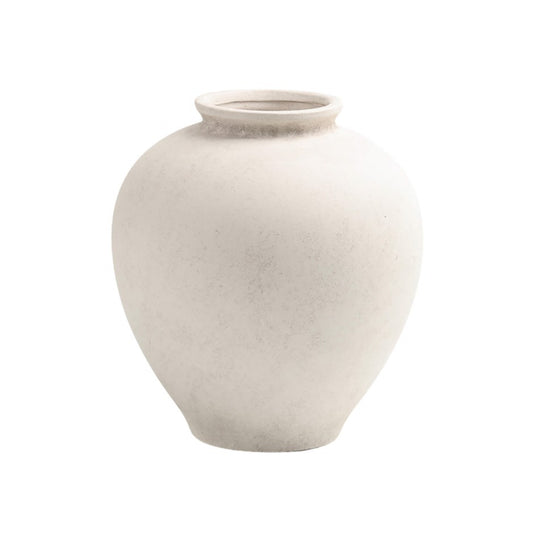 WHITE TERRACOTTA VASE LARGE( final sale)