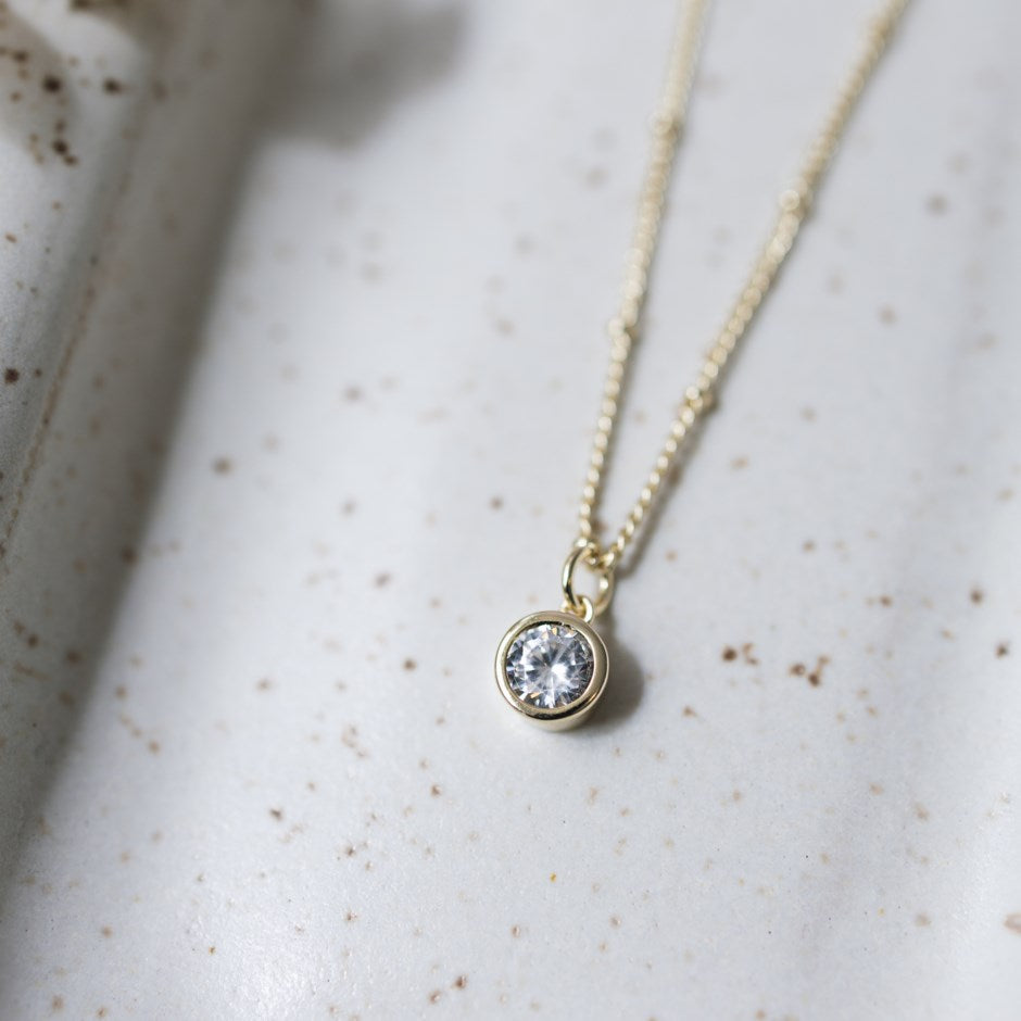 Luster Necklace-gold-clear