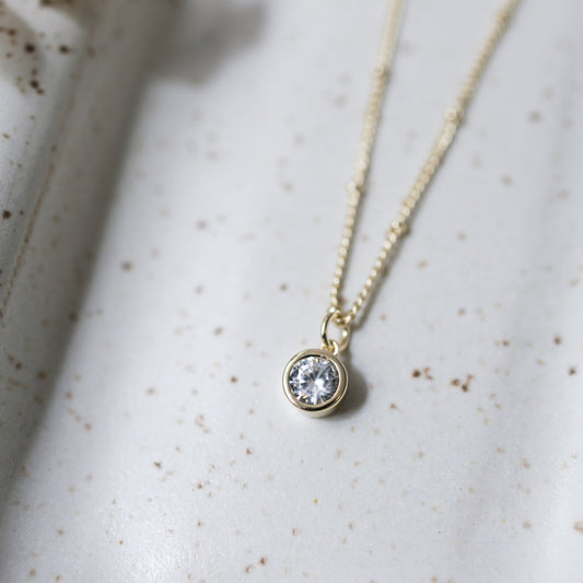 Luster Necklace-gold-clear