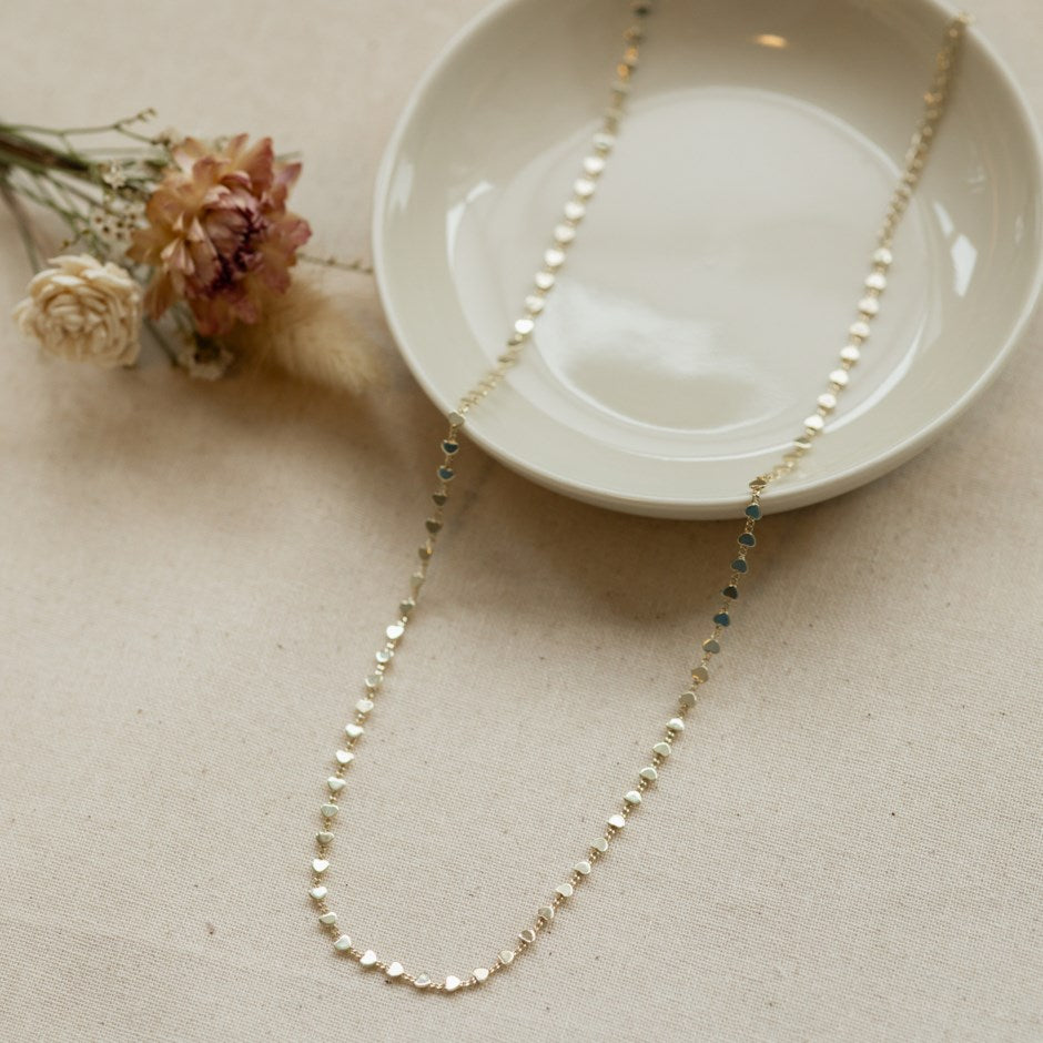 Row of Hearts Necklace-gold