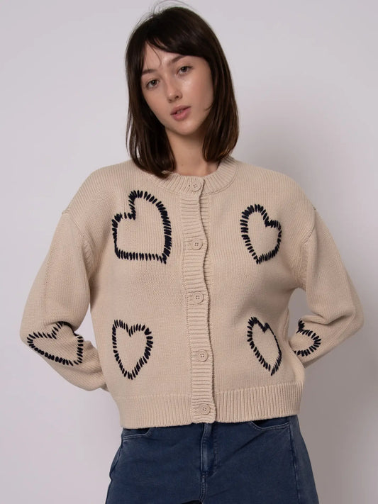 Asha Long Sleeve Crew Neck Cardigan
