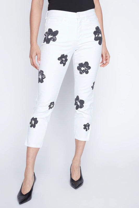 Audrey Printed Slim Crop Pant
