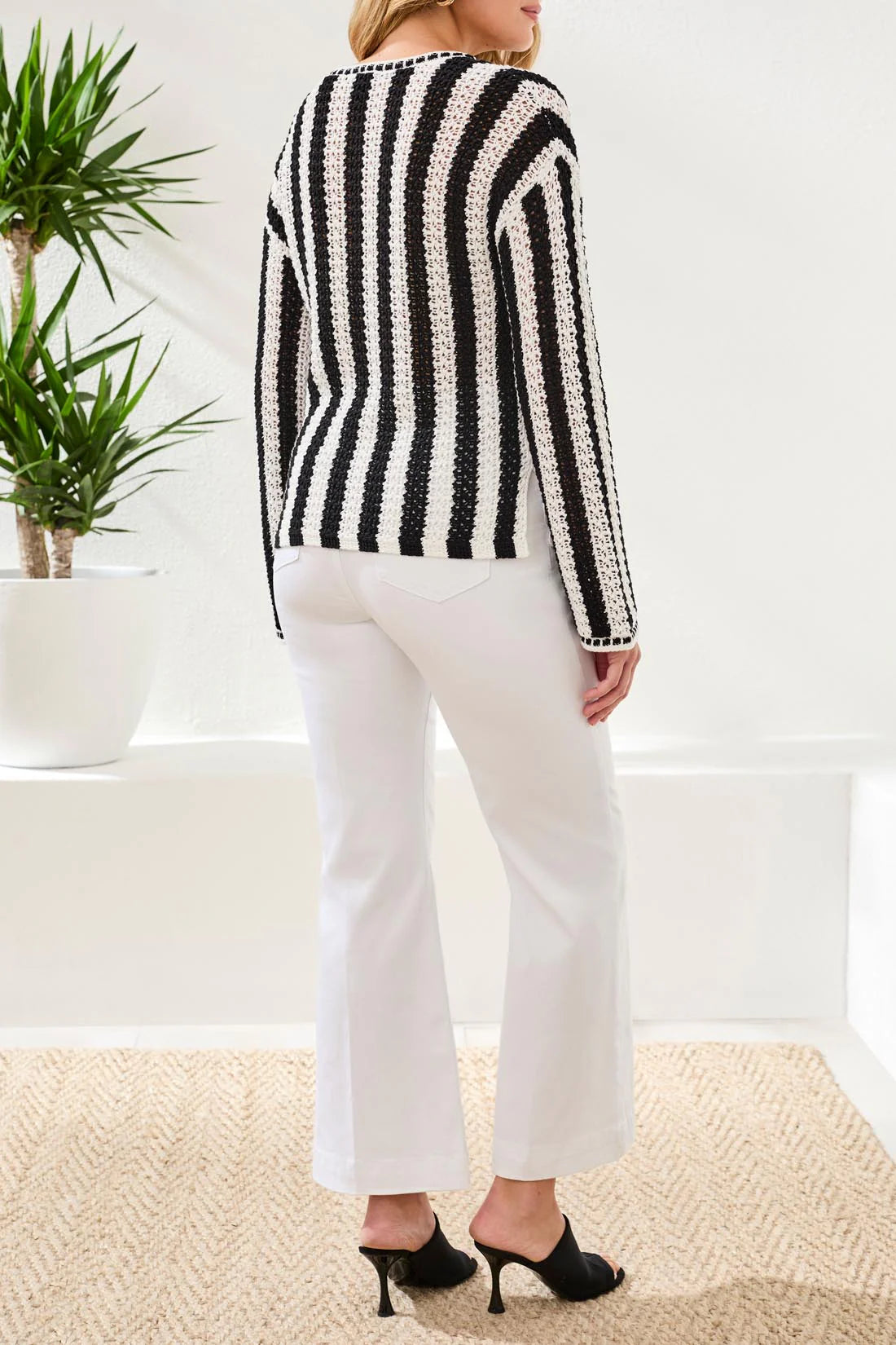 Long Sleeve Notch Collar Sweater Black