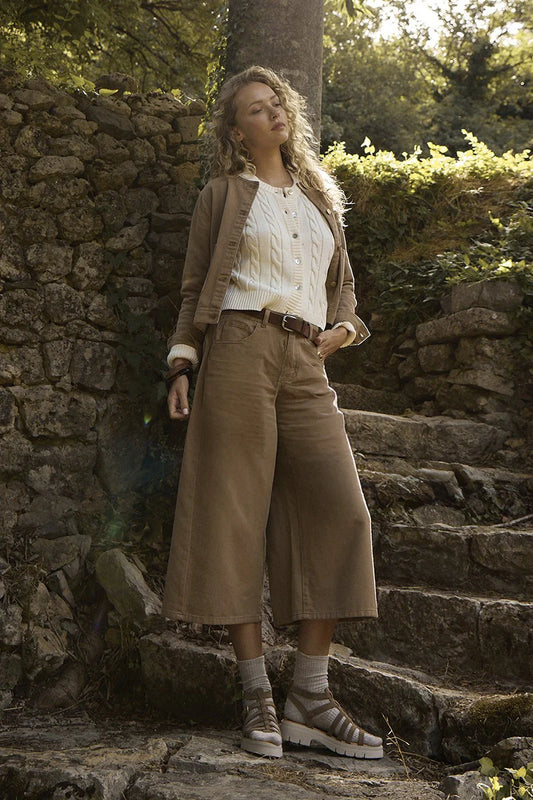 Denim cropped pants/oversized