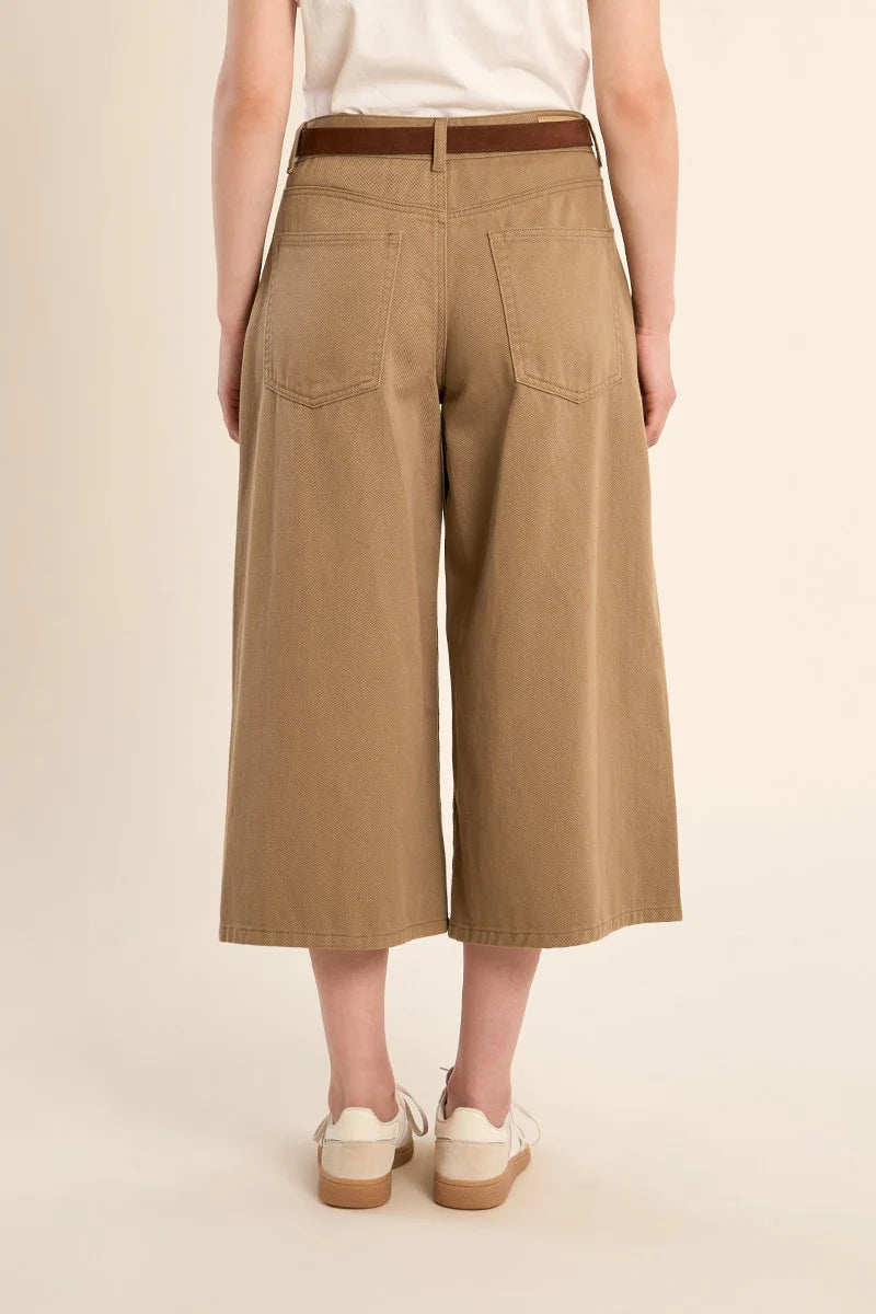 Denim cropped pants/oversized