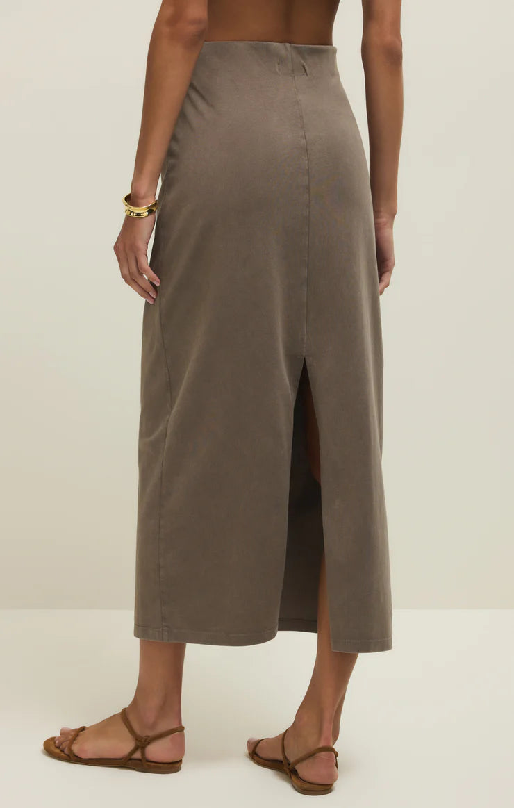 GAIL MIDI SKIRT-PERFECTLY TAUPE